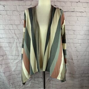 Boutique NWT Multi stripe kimono western boho plus